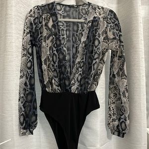 Deep Plunge sheer bodysuit